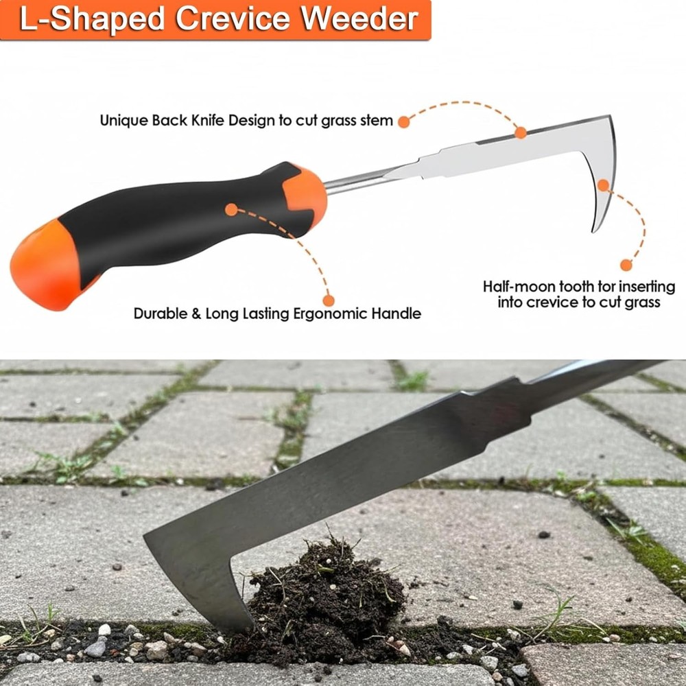 Weed Puller Tool, 3 Pack Hand Weeder Tool, Stainless Steel Dandelion Remover for