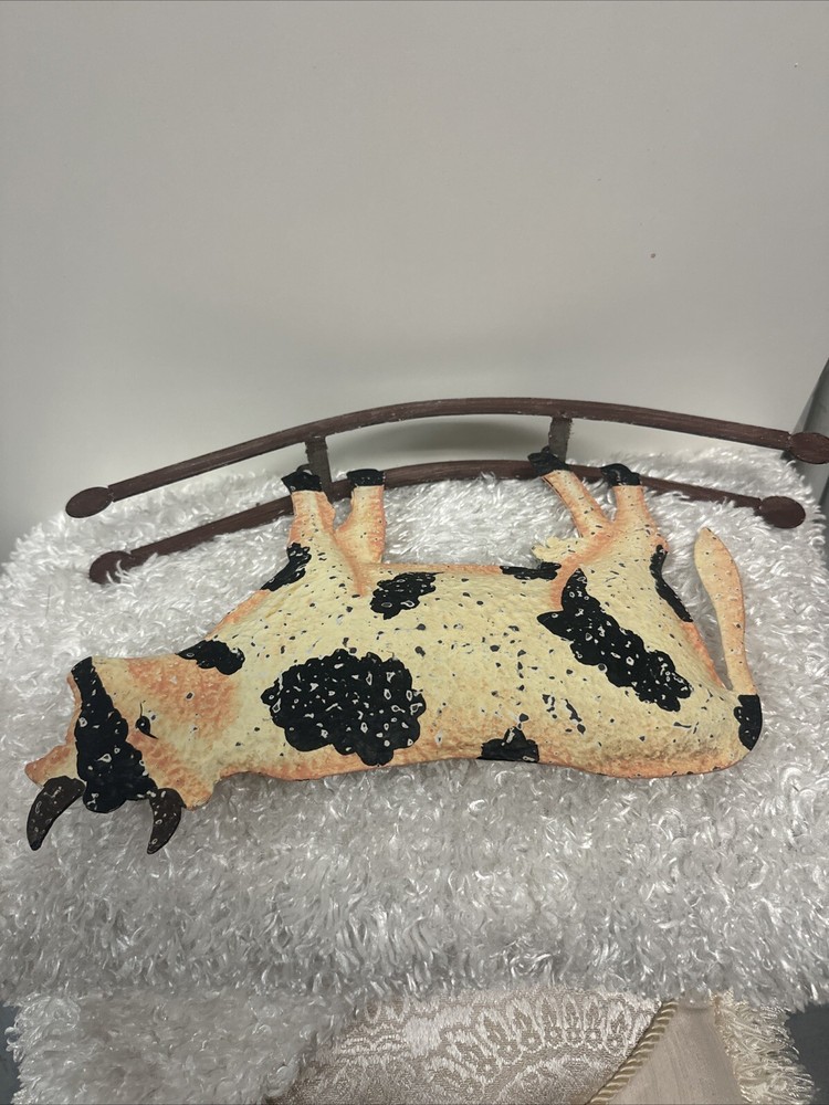 FOLK ART SHEET METAL ROCKING COW