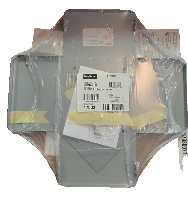Hoffman ase6x6x4eznk EZ Form Pull Box NO KNOCKOUTS  NEW