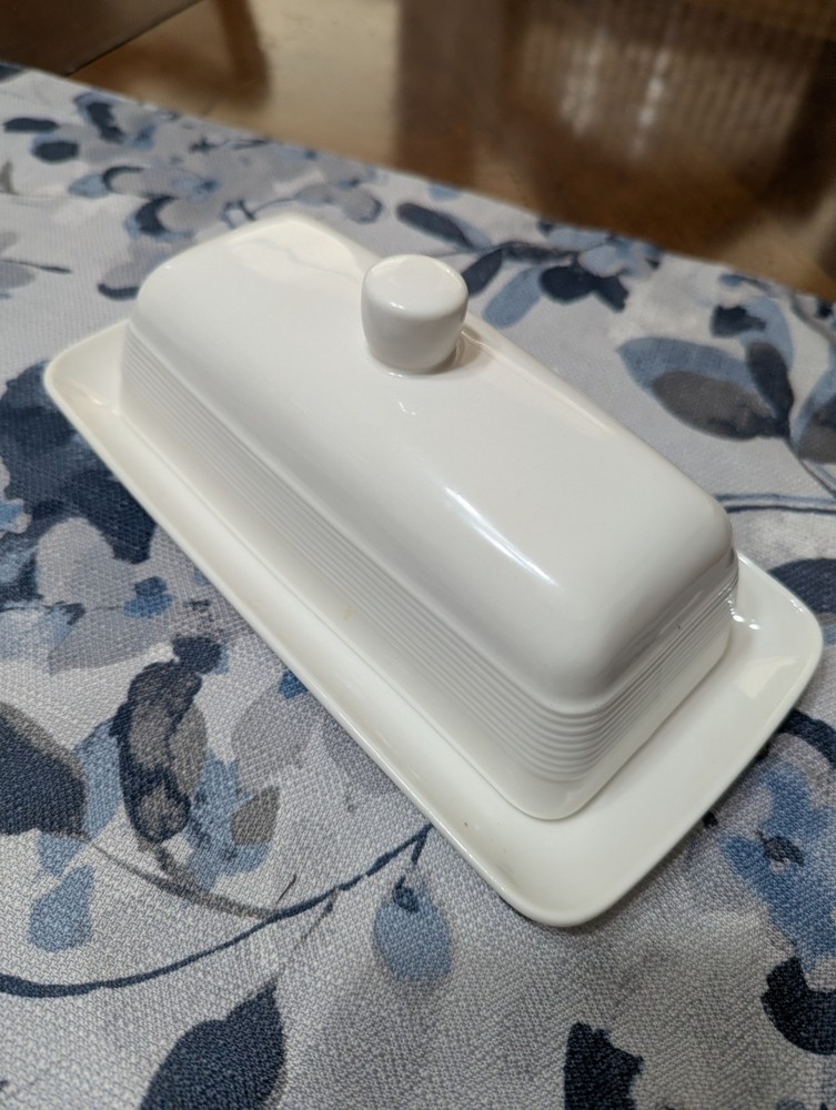 Maison Nouve Covered Ceramic Butter Dish, White