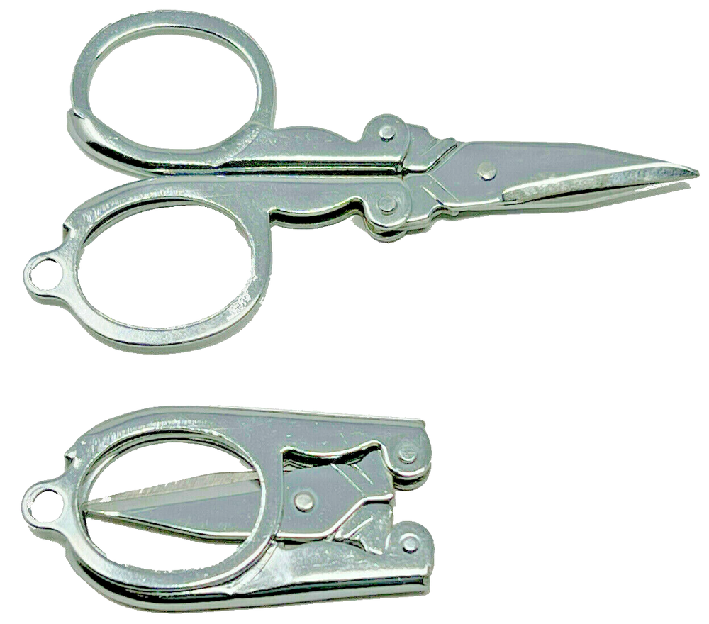 4-Pack FOLDING POCKET SCISSORS - 3.5" - Metal Sharp Durable Portable Travel