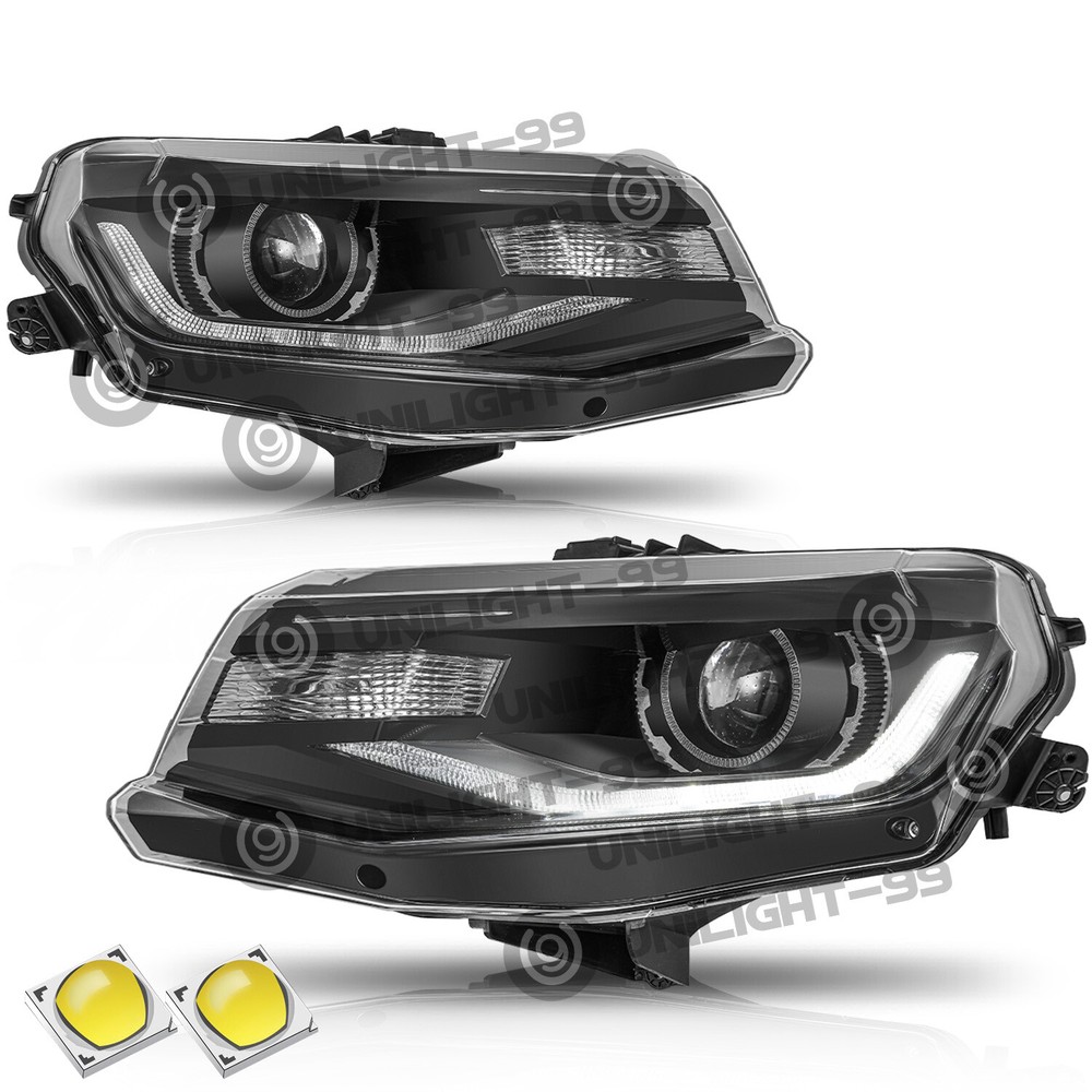 For 2016-2022 Chevy Camaro HID/Xenon LED DRL Projector Headlight Replacement