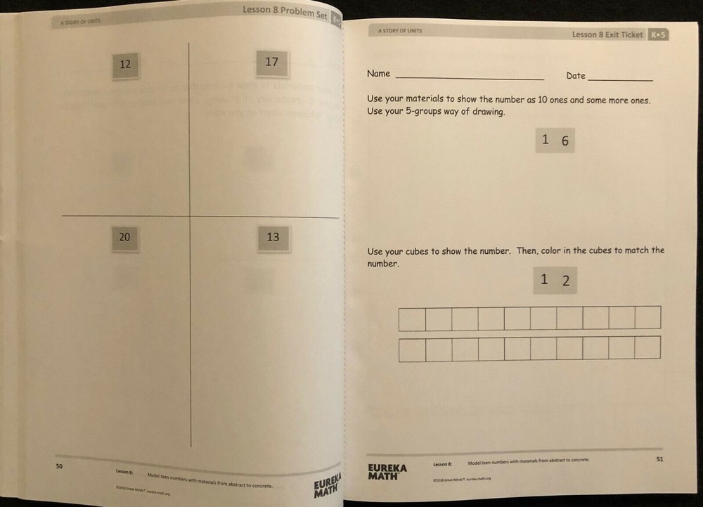 Kindergarten - EUREKA MATH - MODULE 5 & 6 (Student Workbook) (2018, Great Minds)