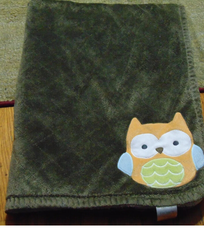 Carters brown orange owl baby blanket