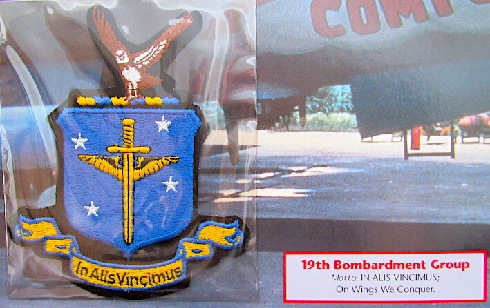19th BOMBARDMENT GROUP Willabee & Ward WWII AIR WAR PATCH ~ On Wings We Conquer
