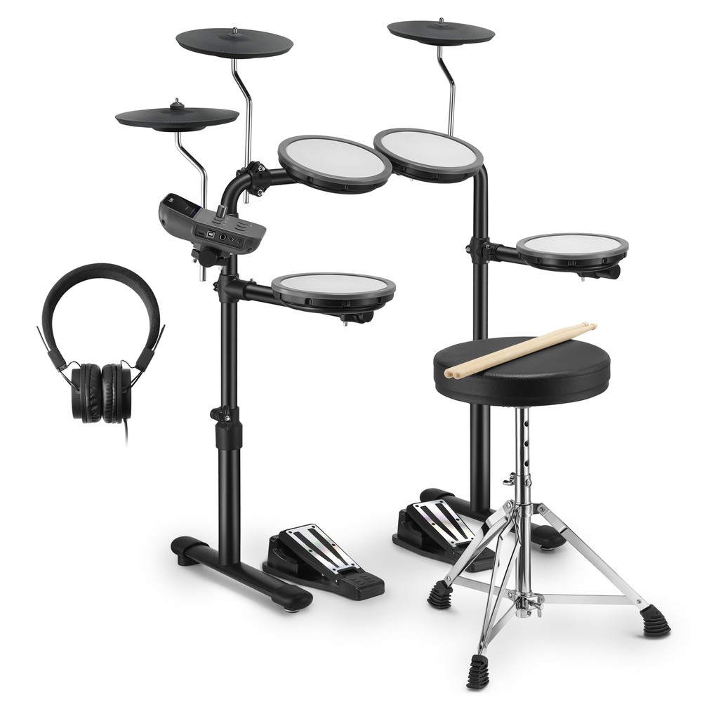🥁 Donner DED-70 Electronic Drum Set Quiet Mesh Pads Electric Drum Kit + Throne