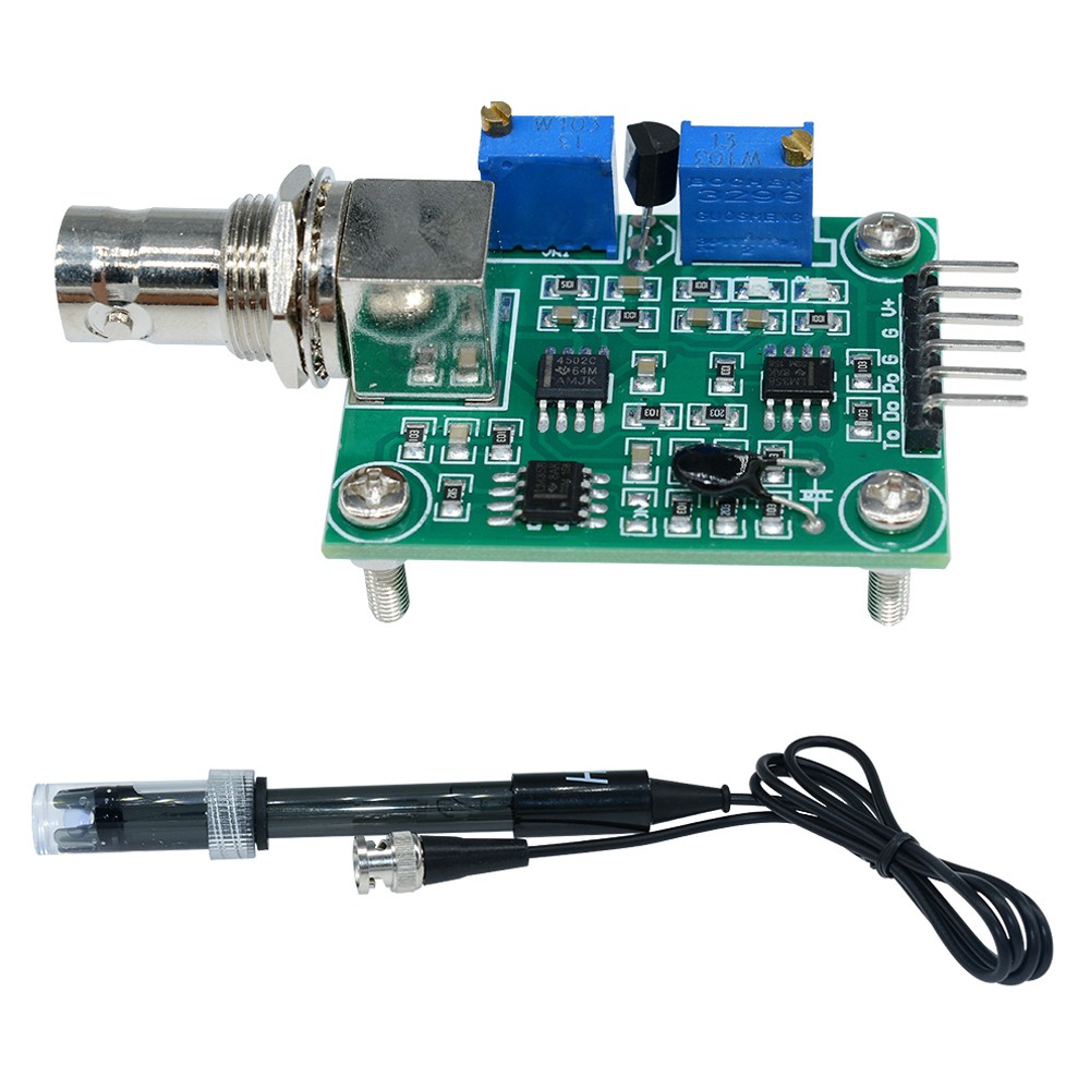 Liquid PH0-14 Value Detect Sensor Module + PH Electrode Probe BNC for Arduino