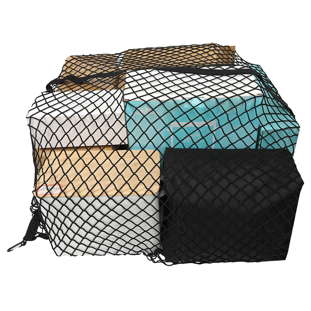 For Chevy Silverado 2013-2021 Single Layer Rear Trunk Elastic Cargo Net w/Hooks