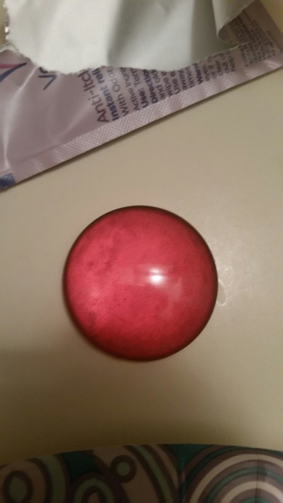40 mm Red, pre-painted glass cabochon