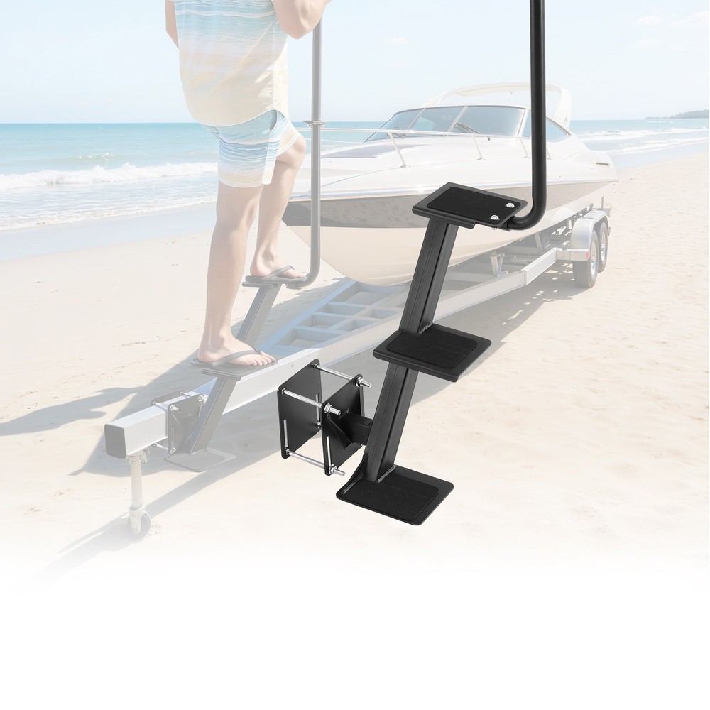 Uimoso Durable Boat Trailer Steps with Handle - 3-Step Side Mount Design