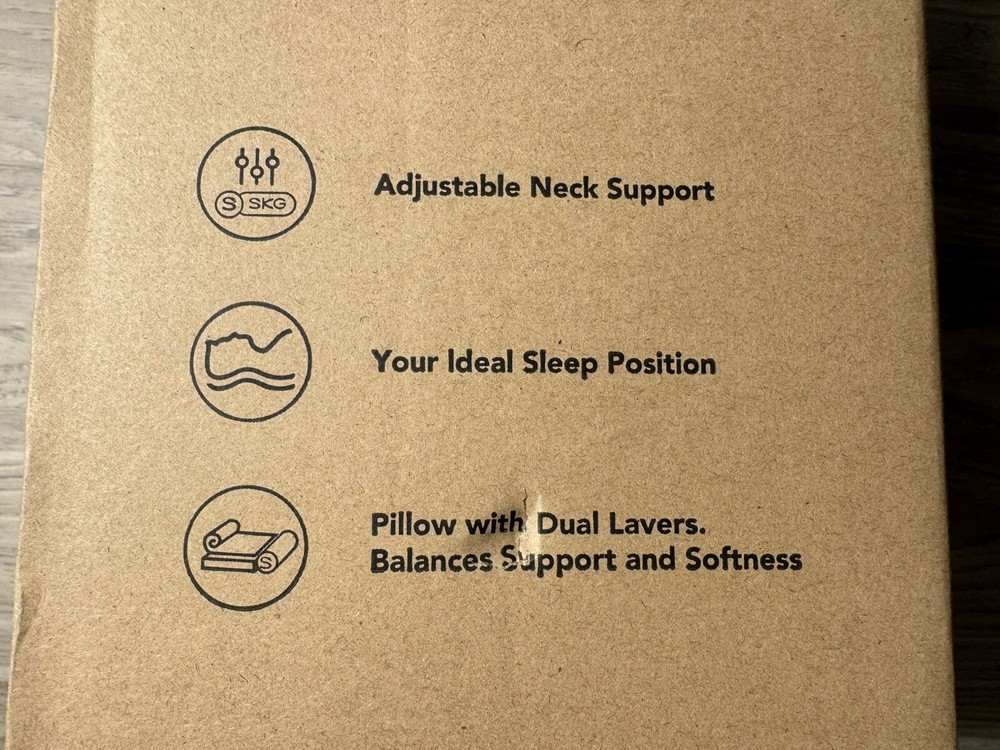 P3E Memory Foam Cervical Neck Support Pillow 3-Layer Ergonomic Light Blue New