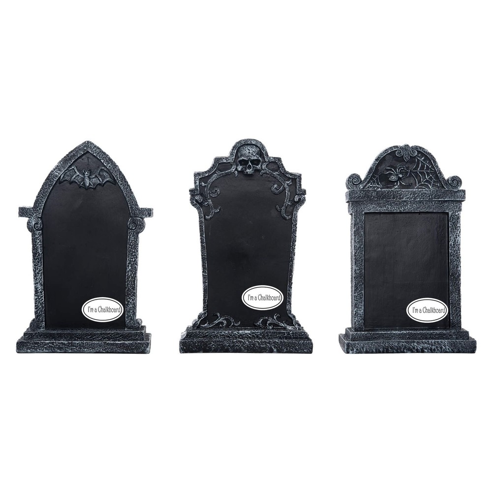 Chalkboard Resin Tombstones Set/3