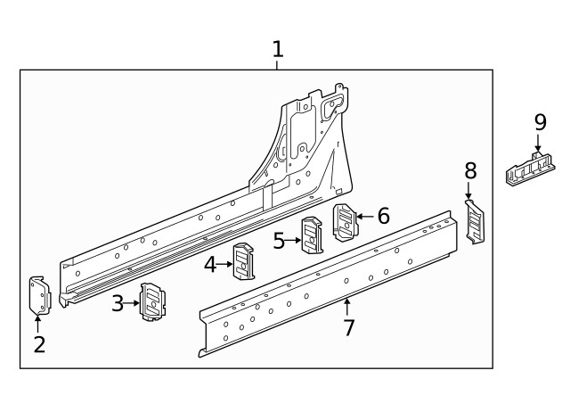 Genuine GM Driver Side Rocker Outer Panel Reinforcement Bracket 84041471