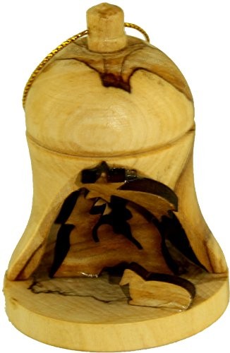 Olive Wood Bethlehem Bell Nativity with Gift Box