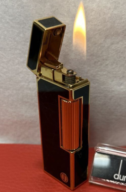 Overhauled Dunhill Rollagas lighter Green Gold d mark without box