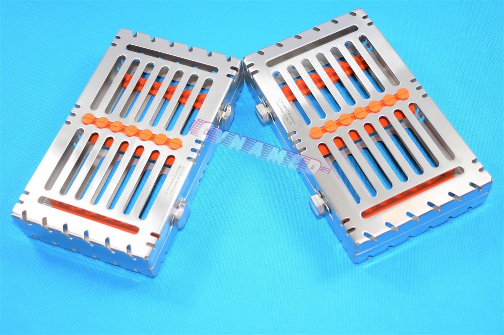 2PCS STERILIZATION TRAYS FOR 7 INSTRUMENTS DETACHABLE PREMIUM GERMAN WITH BUTTON