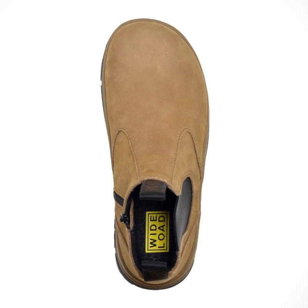 Wide Load 390TZN - Soft Toe Taupe Elastic Sided Boot + Zip