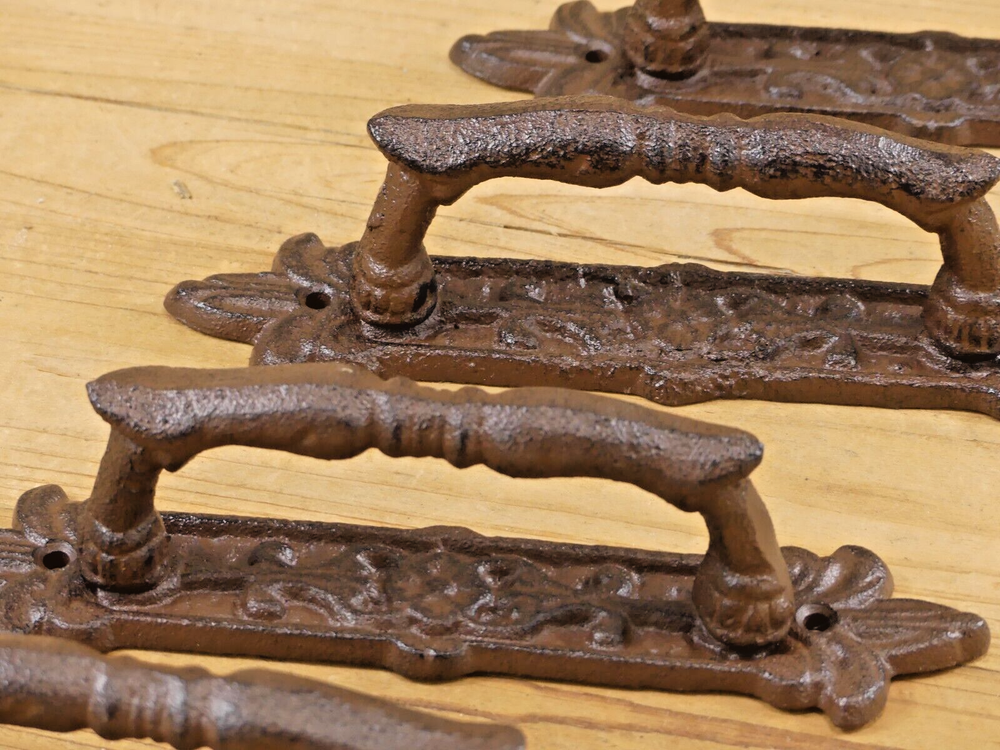 4 Cast Iron Antique Style Barn Handles Gate Pull Shed Door Handles Pulls Garden