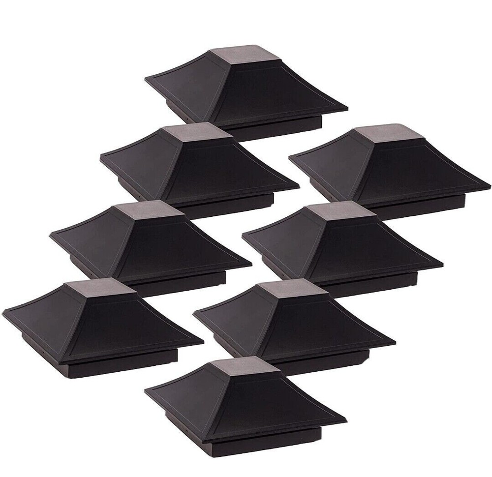 GreenLighting 8 Pack Modern Minka Post Cap Cover for 4x4 Nominal Wood Posts