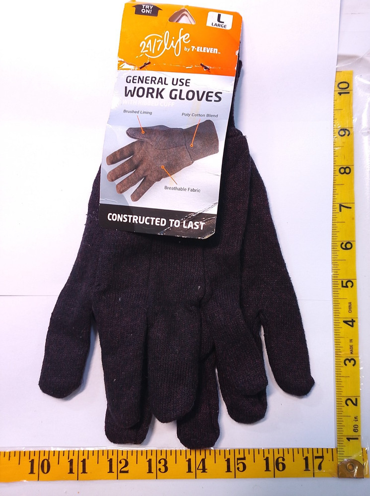 New 24/7 Life by 7-11 General use work gloves size large