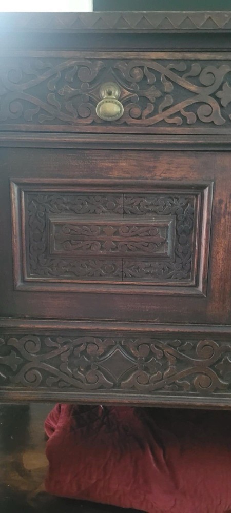 Antique Chilean Hand-Carved Sideboard