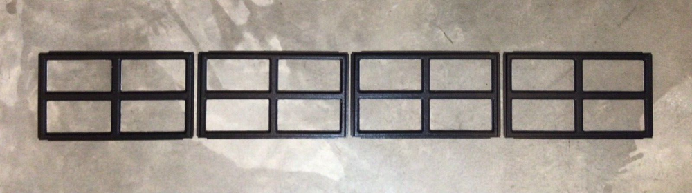8 Clopay Colonial Replacement Inserts for Short Panel Clopay Garage Doors Black