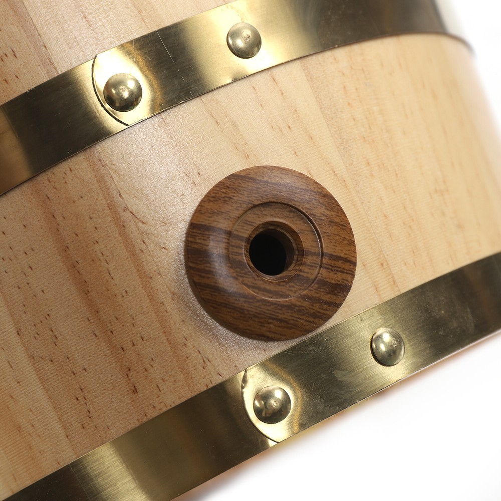10L Pine Wood Barrel for Wine & Whiskey Storage - Stylish & Durable