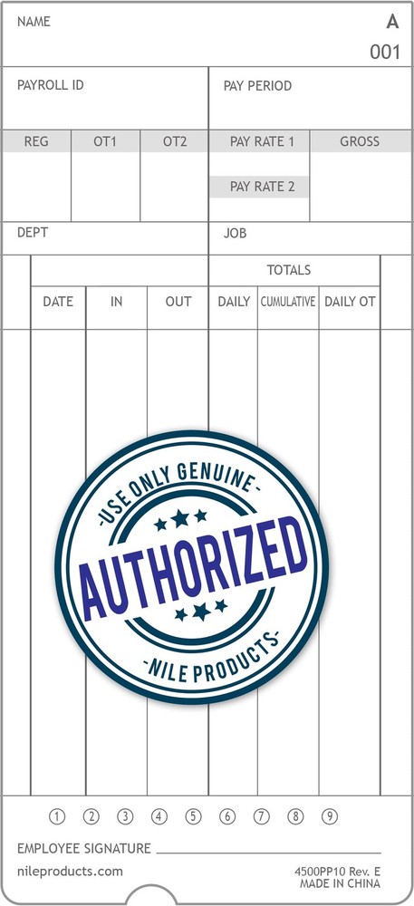 - Authentic Time Cards for 4500PP Compatible [ 4500PP10MB ] Electronic Calcul...