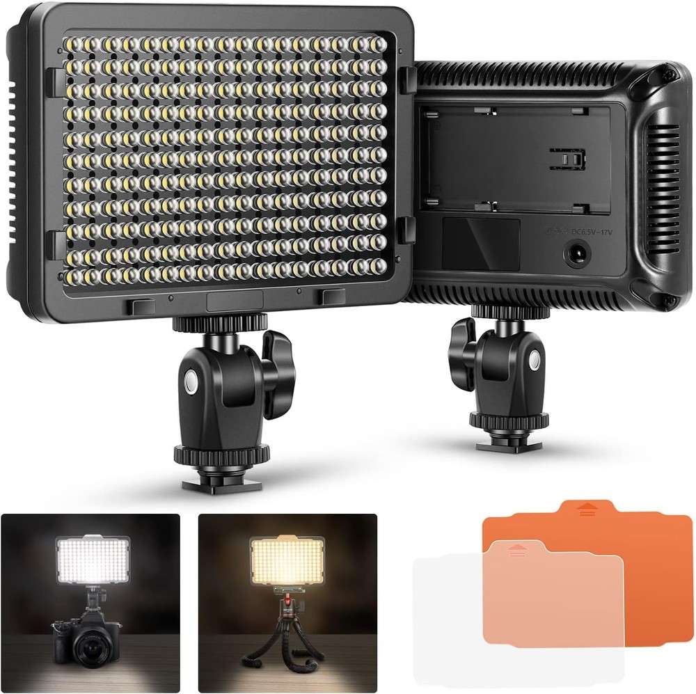 Camera Video Light Photo Dimmable LED Panel with 1/4" Thread for Canon, Nikon