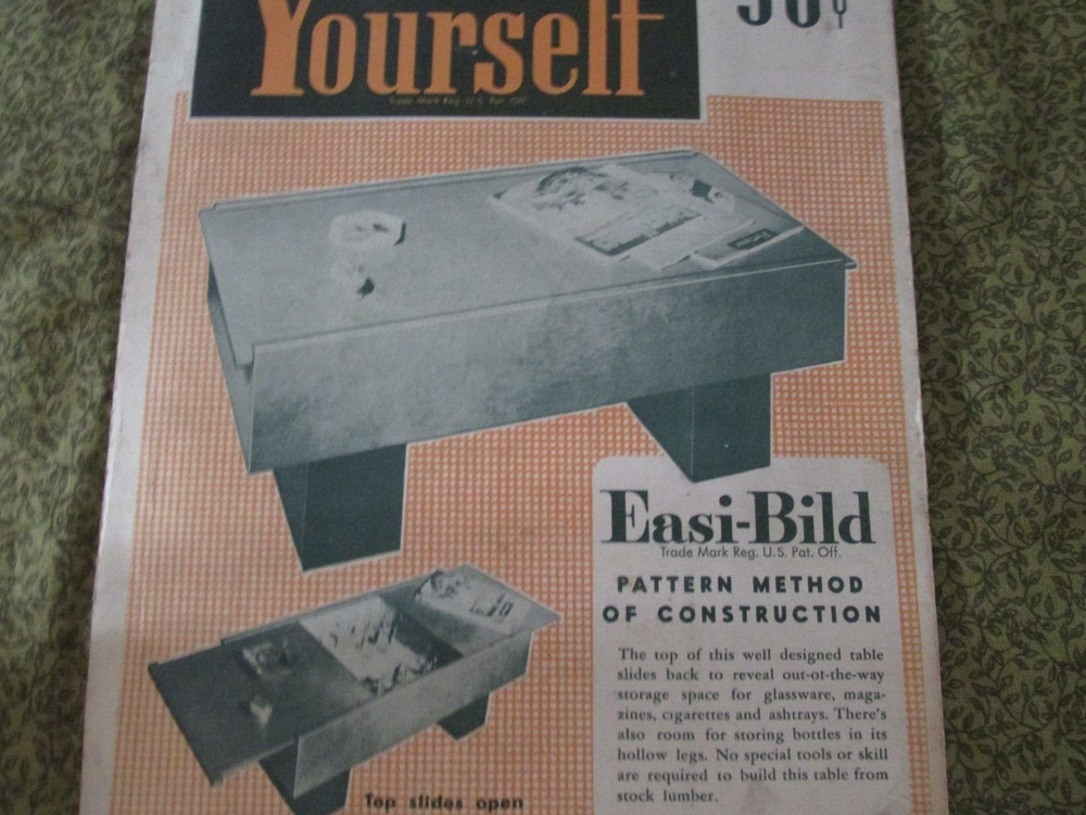 Easi-Bild Build It Yourself PATTERN COMPLETE NO. 140 Sliding Top Table Storage