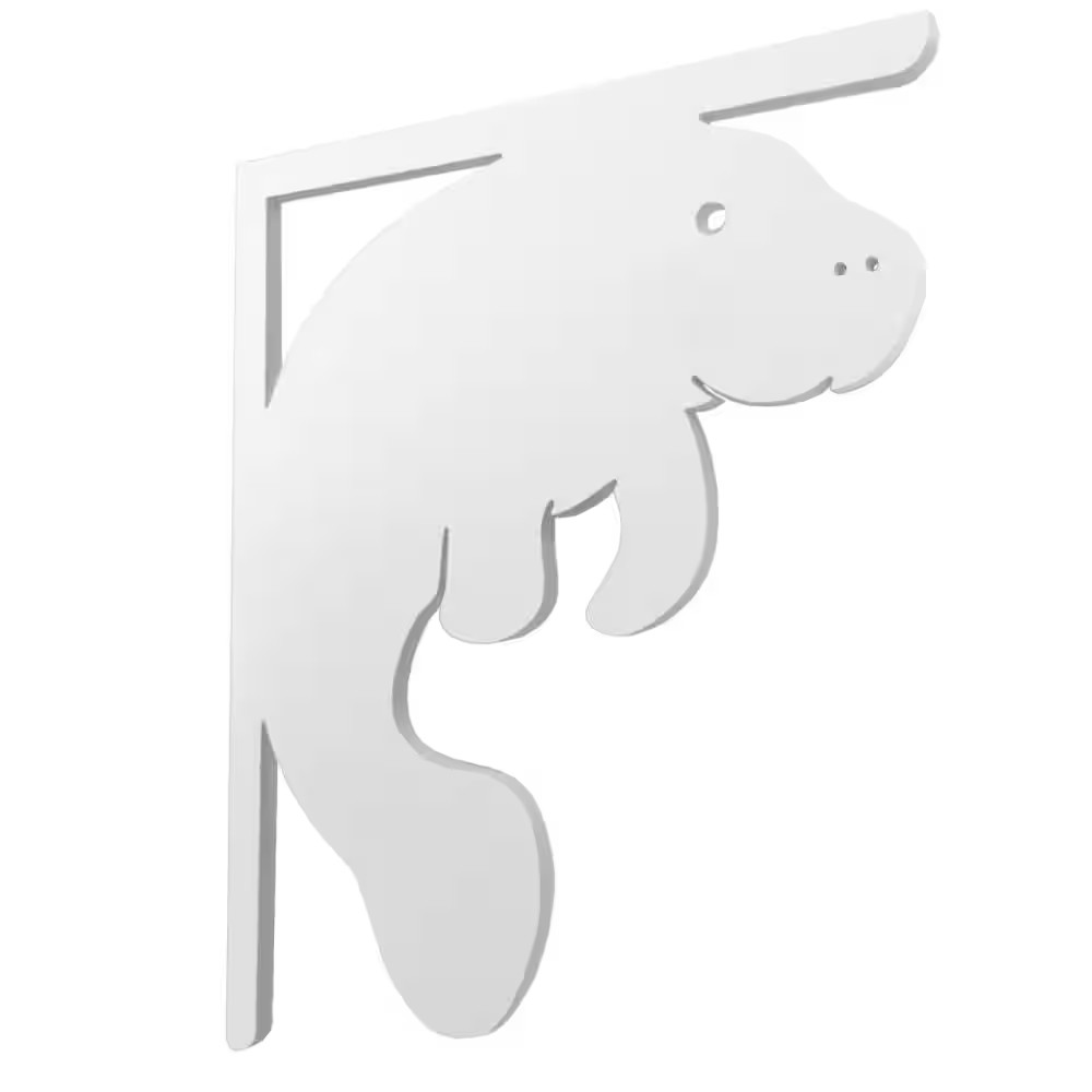 16 In. Paintable PVC Decorative Manatee Mailbox or Porch Bracket