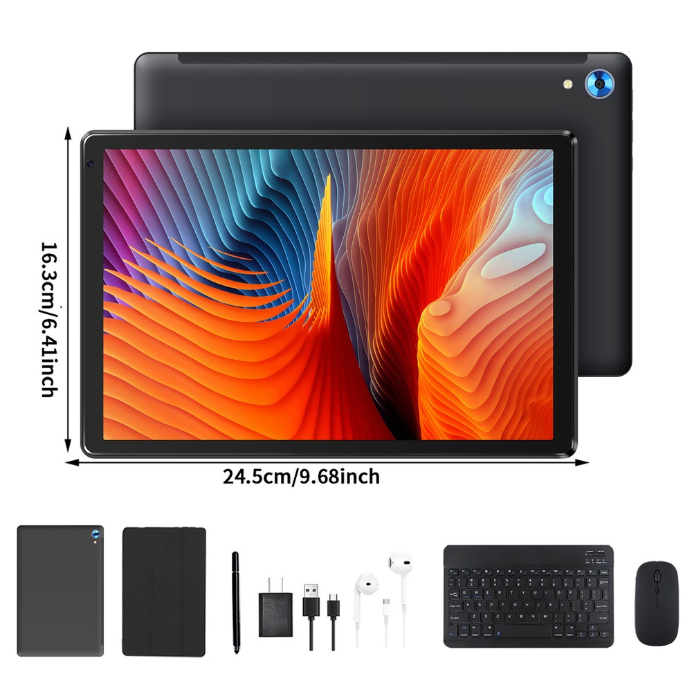 Urao 10.1'' Android 15 Tablets HD Touchscreen Octa-Core 10+128GB Dual Camera