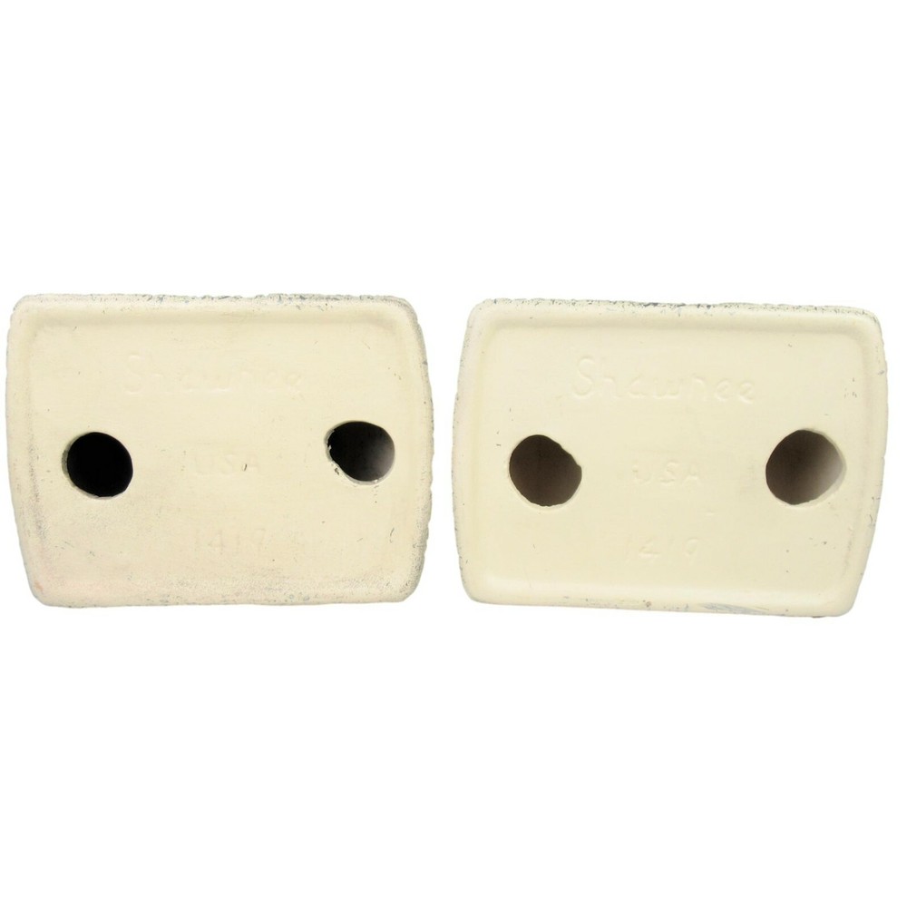Pair Shawnee 1419 Pottery Elegance Rectangular Taper Candle Holders Golden Beige