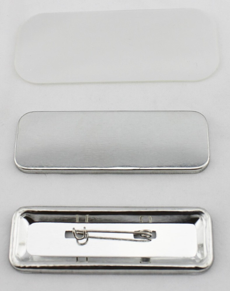 Rectangular 25*70mm Pin Back Button Parts Professional Button Maker Badge maker
