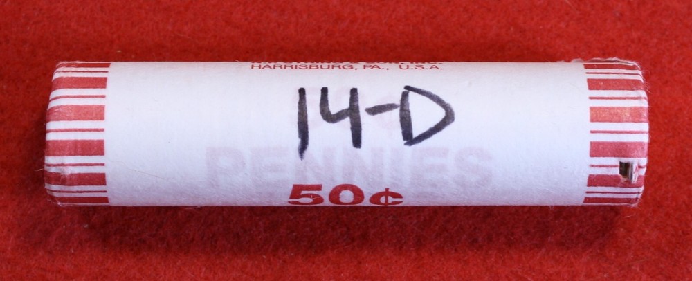 2014-D Lincoln Shield Cent Penny 50 Coin roll UNC