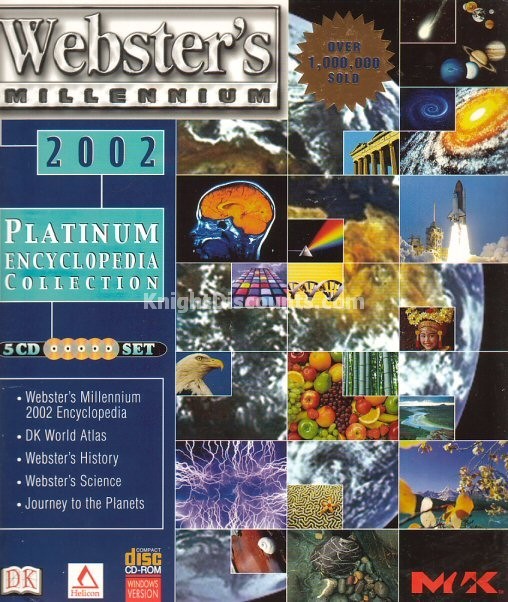 Websters Millenium PLATINUM ENCYCLOPEDIA on x5 CDs for WIndows PC Software NEW