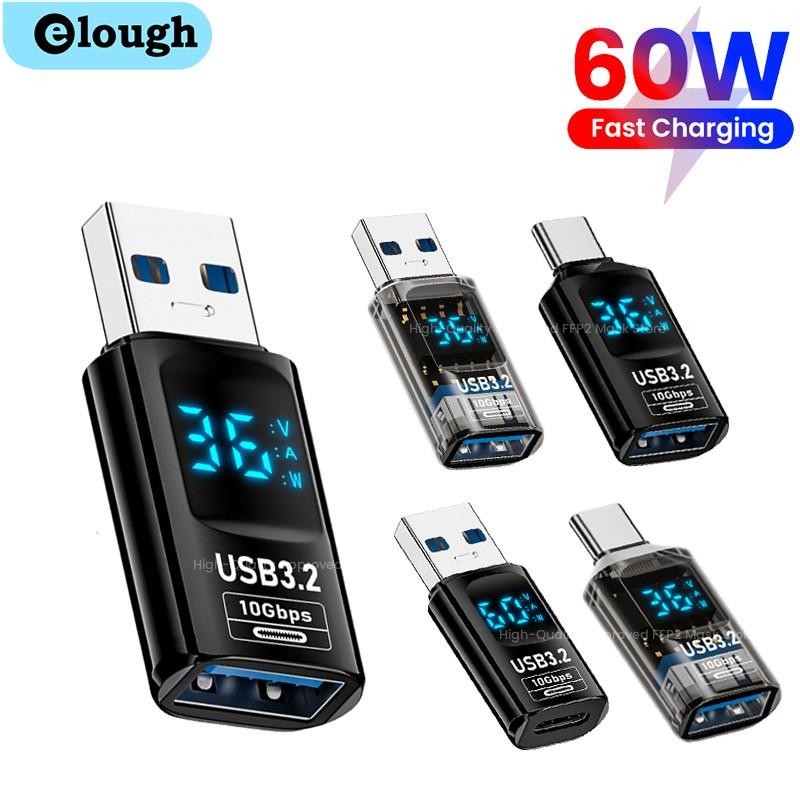 Digital Display Usb3.2 Adapter USB a to Type C Adapter Data Transfer 60w Fast Ch