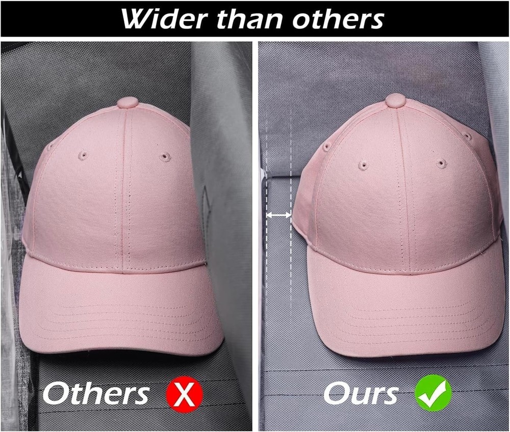 2 Pack Hat Organizer Fabric Stackable Storage for Baseball Caps Travelers