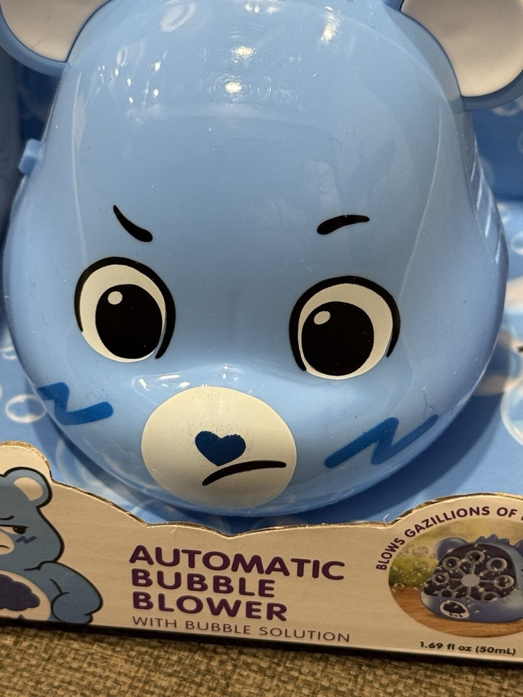 Care Bears Bubble Blower 8.25"H - Blue Grumpy Bear NEW Great Gift For Spring