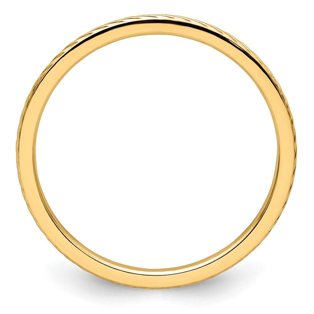 14K Yellow Gold Yellow Gold 1.2mm Twisted Wire Pattern Stackable Band Size 8