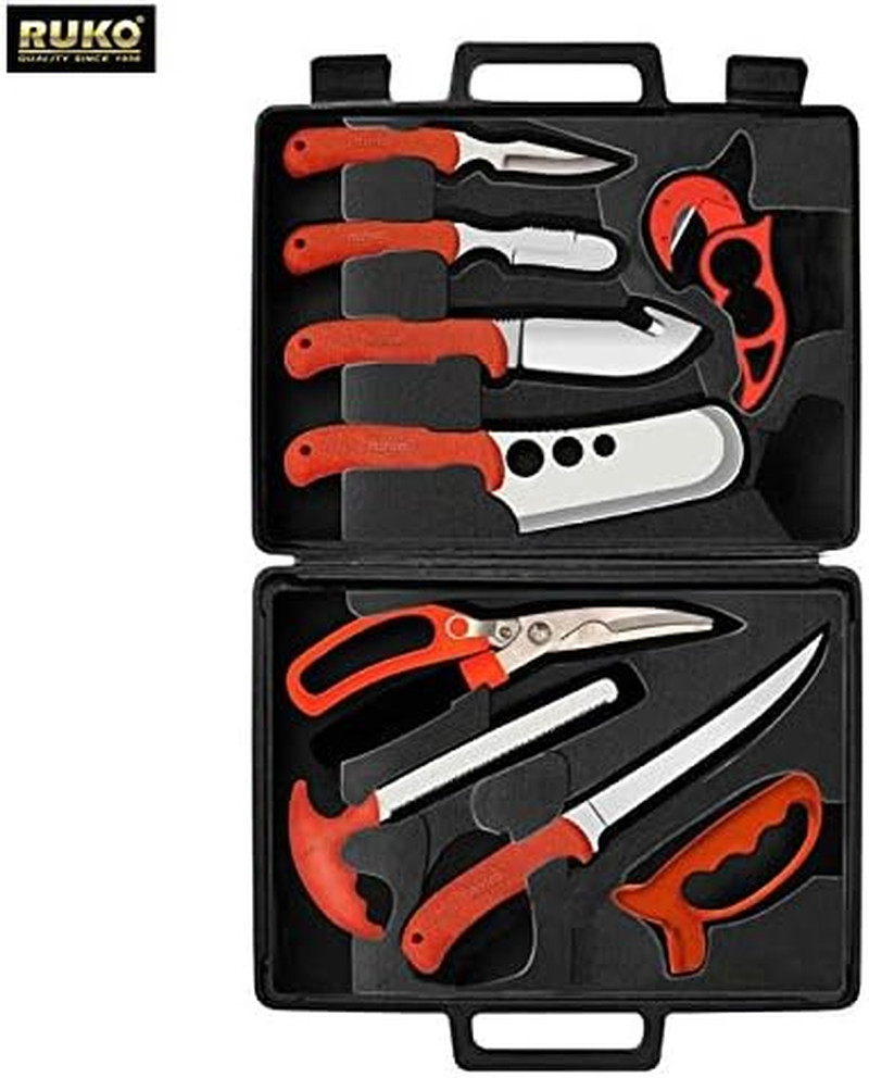 RUK0131 Wild for Game Processing Set with Orange Handles/Hard Nylon Case & Cutti