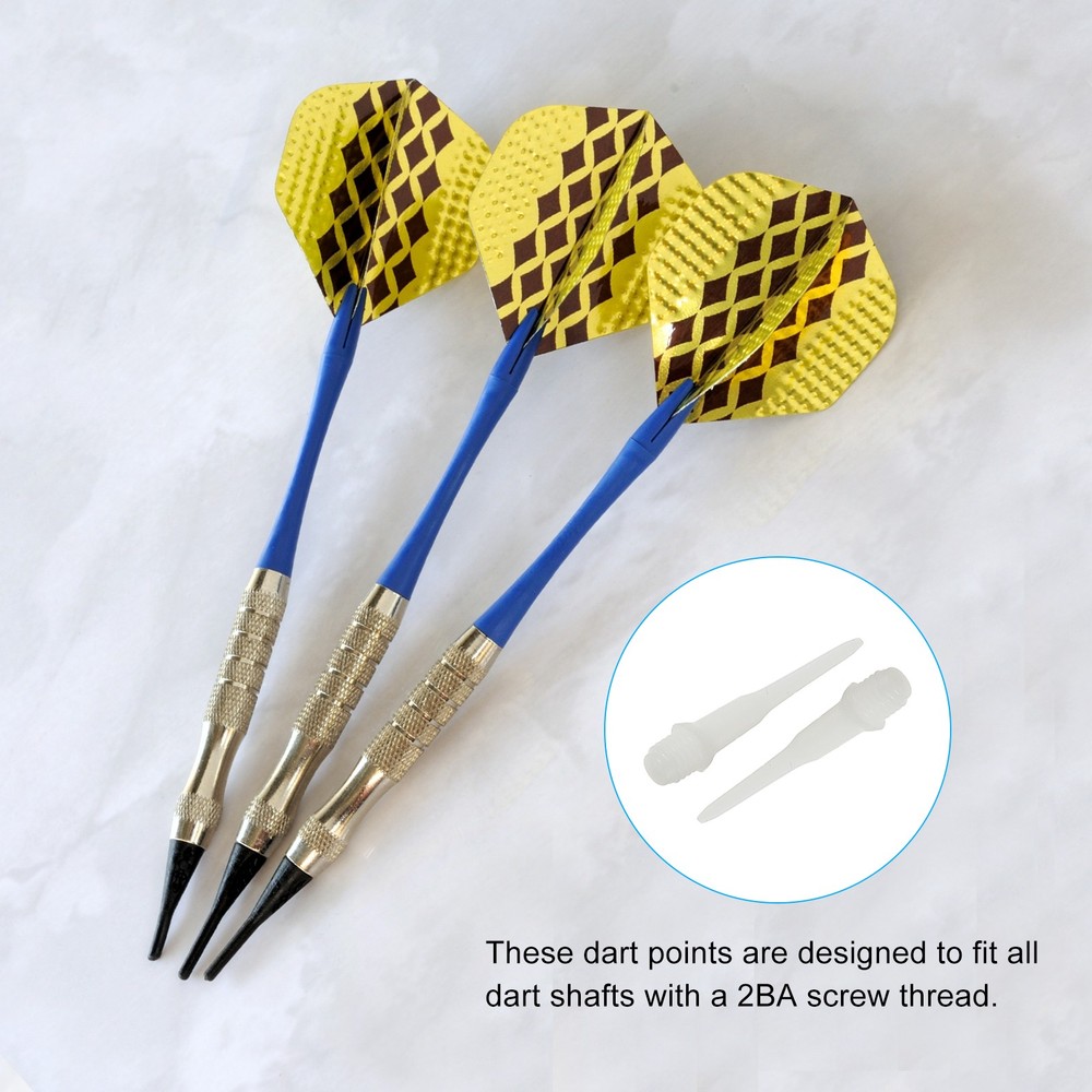 Plastic Dart Tips, 50 Pack 2BA Thread Soft Dart Tips Dart Accessories, White