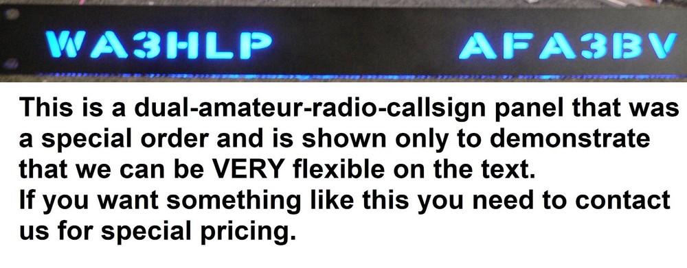 1U RACK PANEL Custom Made to Order with any text NAME/LOGO/CALLSIGN
