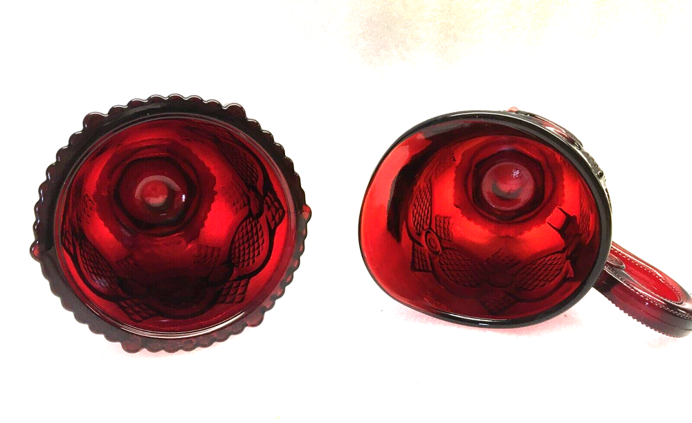 1876 Cape Cod Ruby by AVON Creamer & Open Sugar