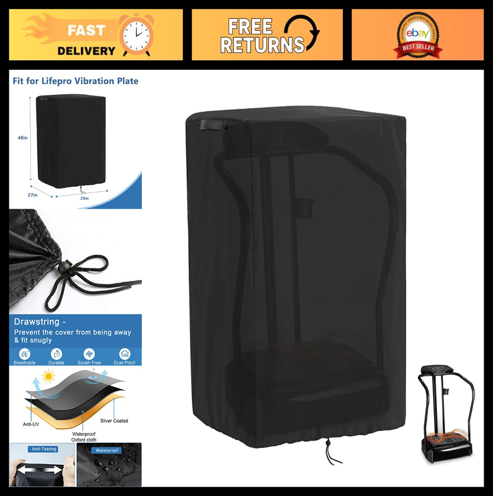 Vibration Plate Cover - Dust-Proof, UV & Water-Resistant, Adjustable Drawstrings