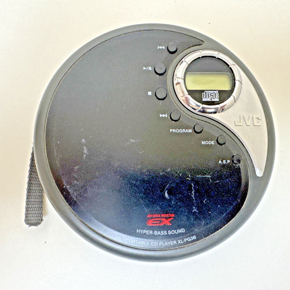 JVC Portable CD Player w/ Strap XL-PG3B Works Great !!! H