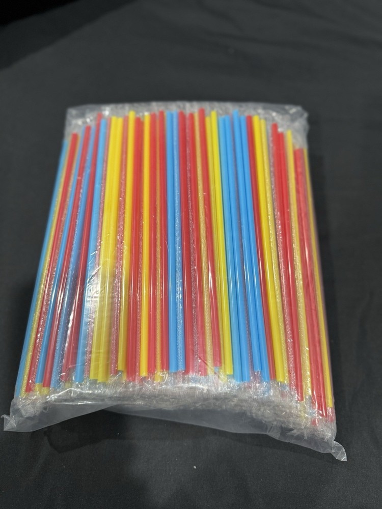 500 Pcs Plastic Straw Individual Wrap 9.05