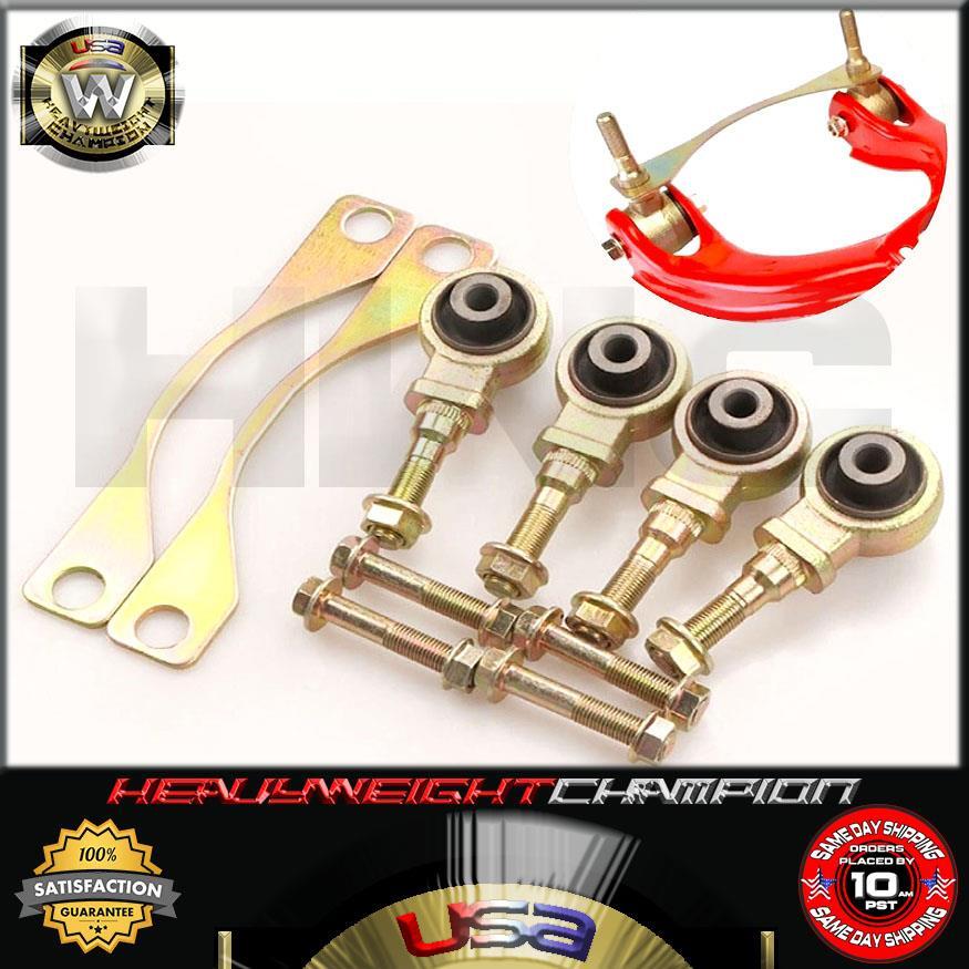 Pro Series Front Upper Camber Kit Solid Bushing For Civic Integra EG EJ DC Red