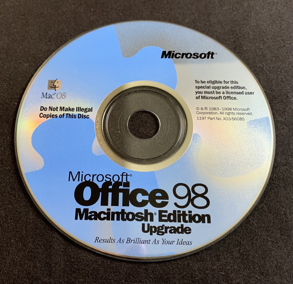 Microsoft Office 98 Macintosh Edition Upgrade CD-ROM (1998)