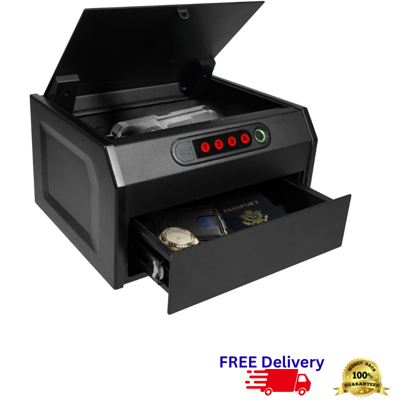 Biometric Quick Access Security Vault Dual Compartment Home Safe Electronic Lock